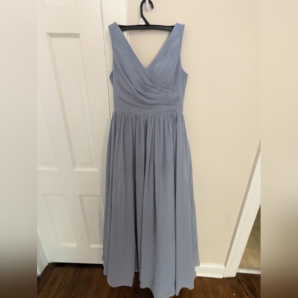 Azazie Dusty Blue A6 bridesmaid gown